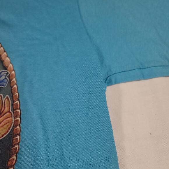 Siren Mermaid Tultex Graphic Crew Neck T Shirt Mens Size Medium M Blue - Picture 4 of 9